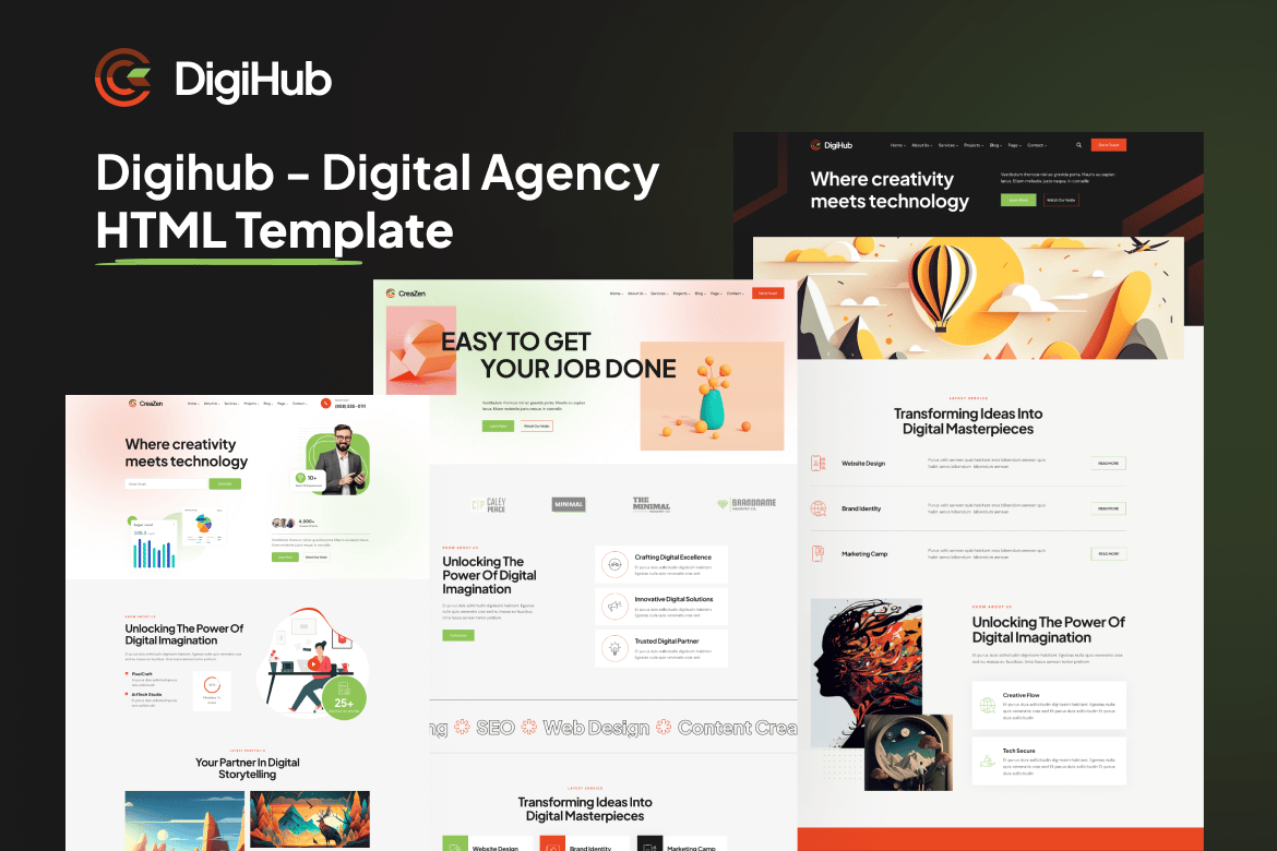 DigiHub - HTML-шаблон цифрового агентства