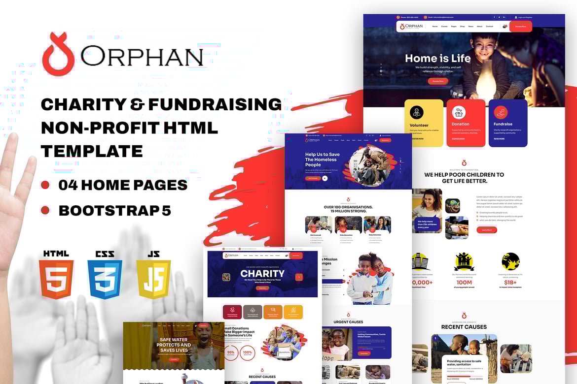 Orphan - благотворительная и фандрайзинговая некоммерческая организация HTML