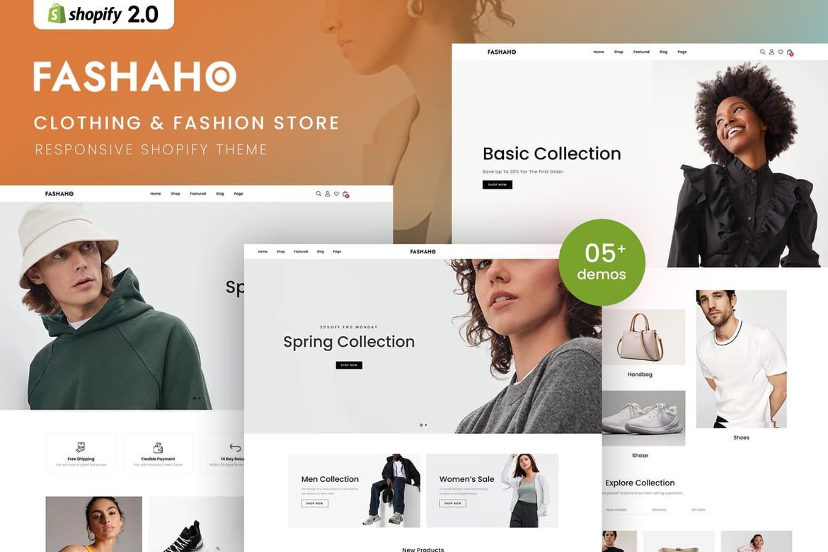 Fashaho - тема Shopify 2.0 для одежды и моды