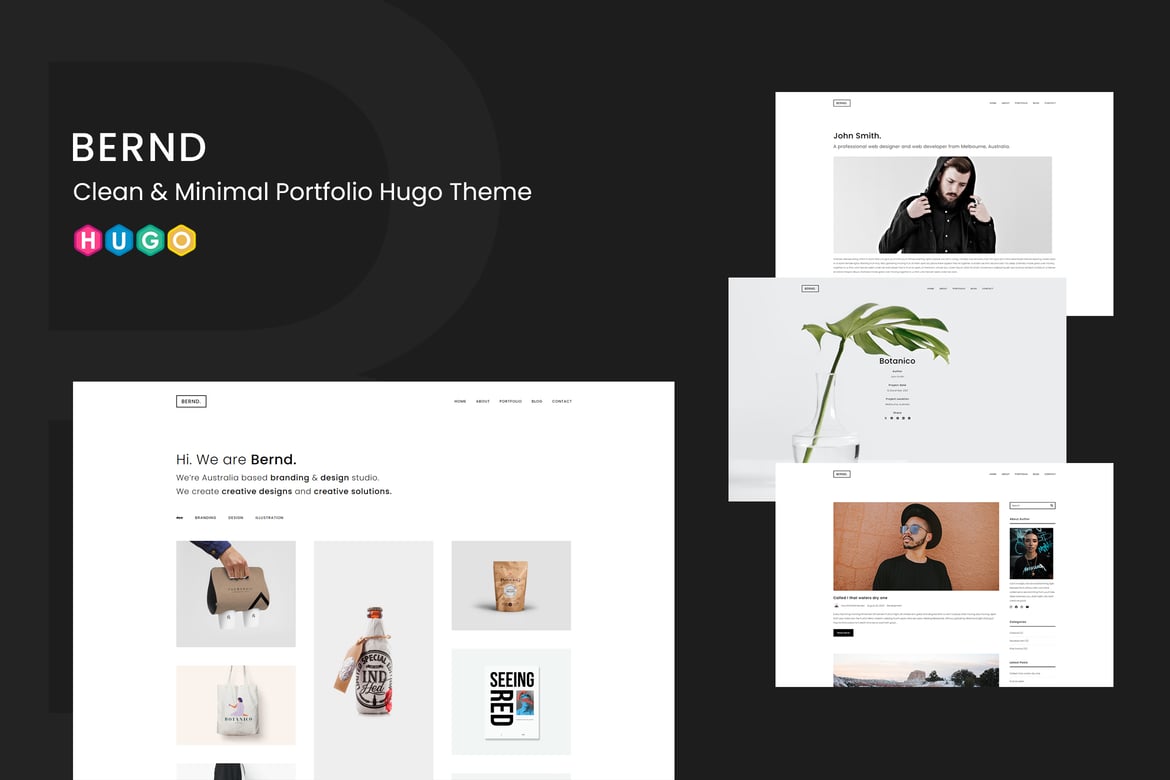 Bernd - чистая и минималистичная тема Hugo для портфолио
