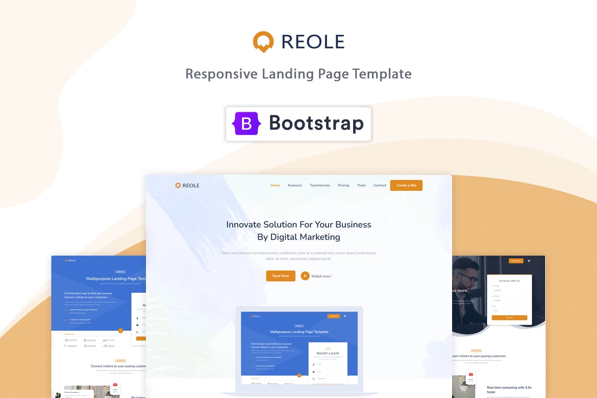 Reole - Шаблон адаптивной целевой страницы