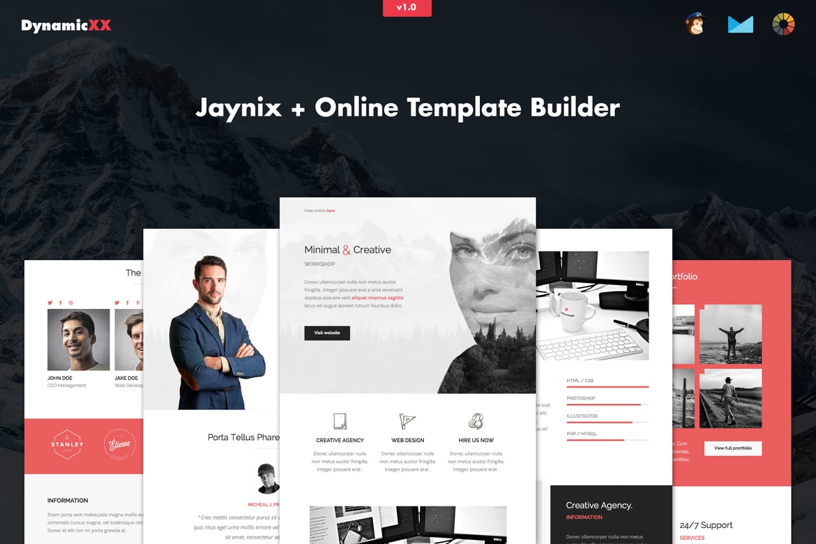 Jaynix - Адаптивный Корпоративный Портфолио по электронной почте