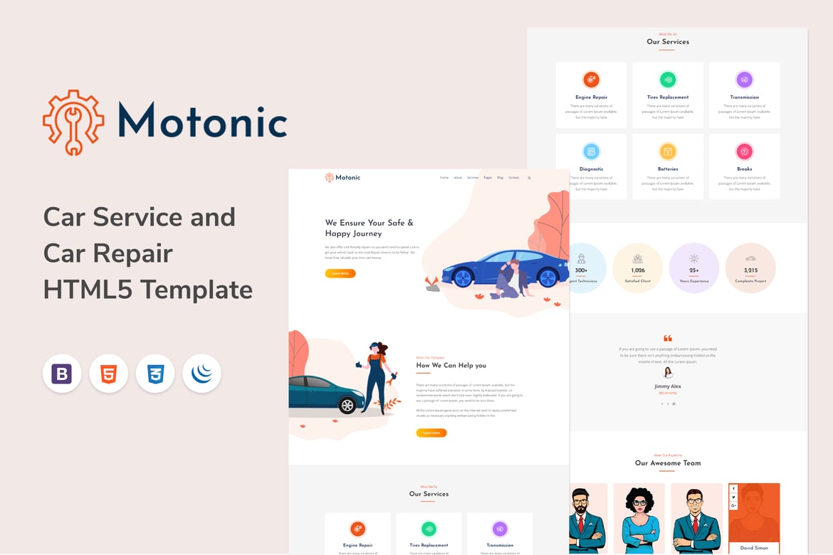 Motonic - HTML5 шаблон для автосервиса и ремонта автомобилей