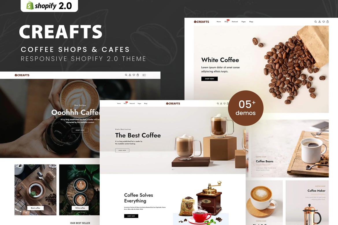 Creats - Тема Shopify 2.0 для кофеен и кафе