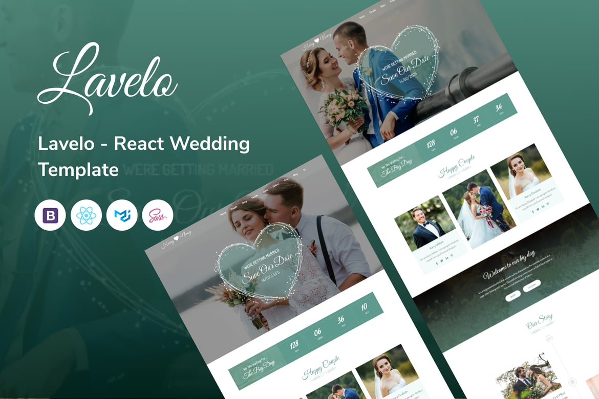 Шаблон свадьбы Lavelo - React