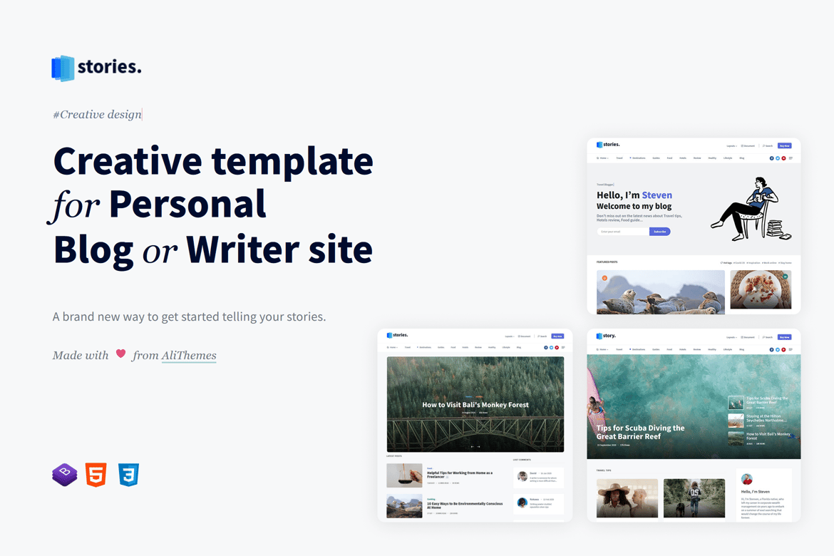 Истории - HTML-шаблон для творческого личного блога
