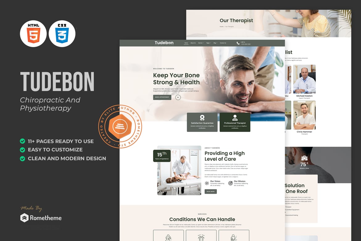 Tudebon - HTML-шаблон для хиропрактической физиотерапии