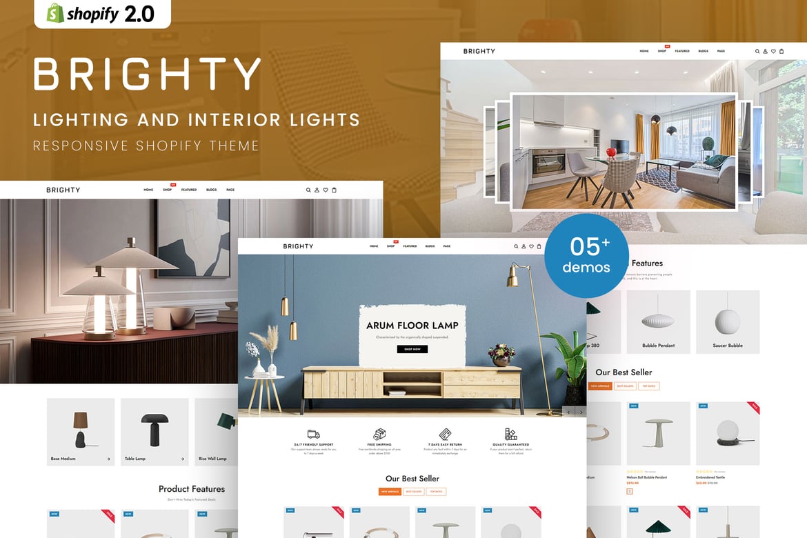 Brighty - Тема Shopify для освещения и внутреннего освещения