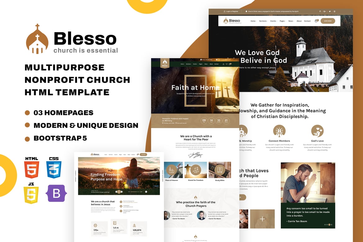 Blesso | Многоцелевая некоммерческая церковь HTML
