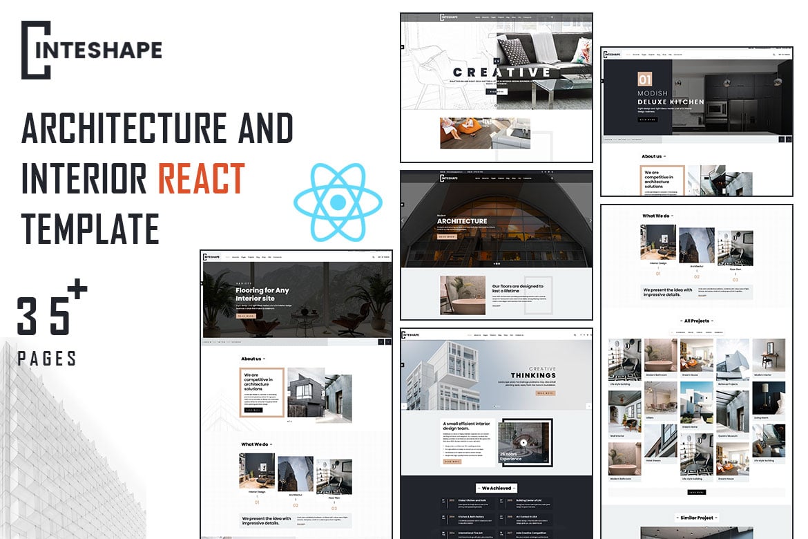 Inteshape - архитектура и интерьер React