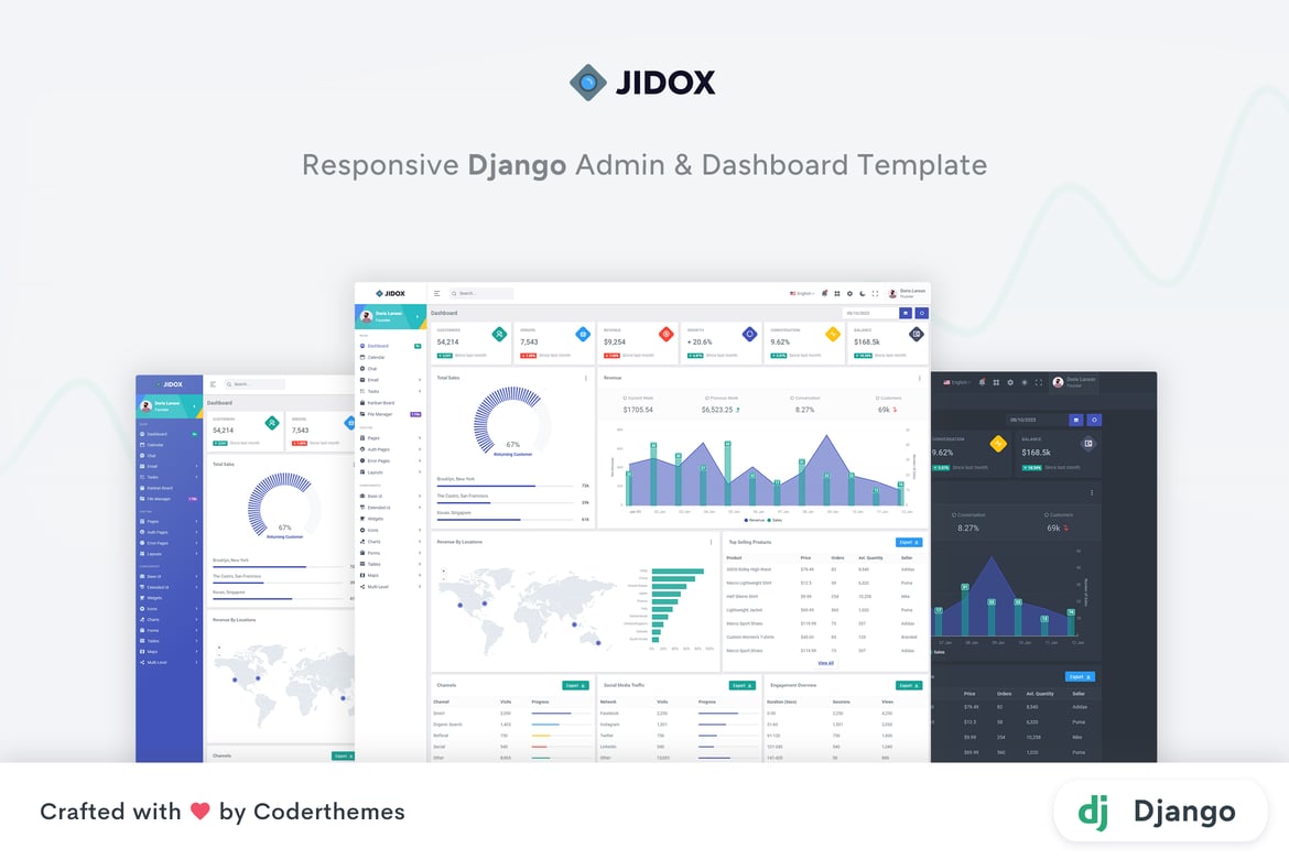 Jidox - Шаблон панели администратора Django