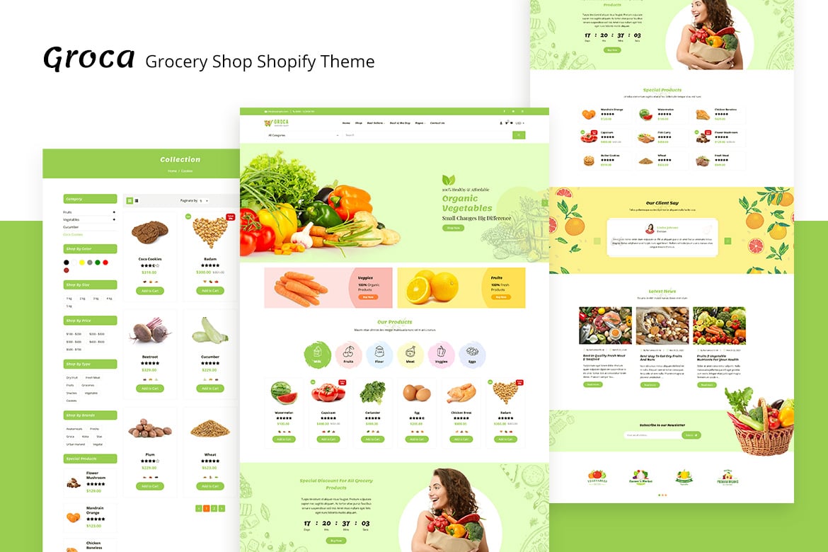 Groca - тема Shopify для продуктовых магазинов и супермаркетов