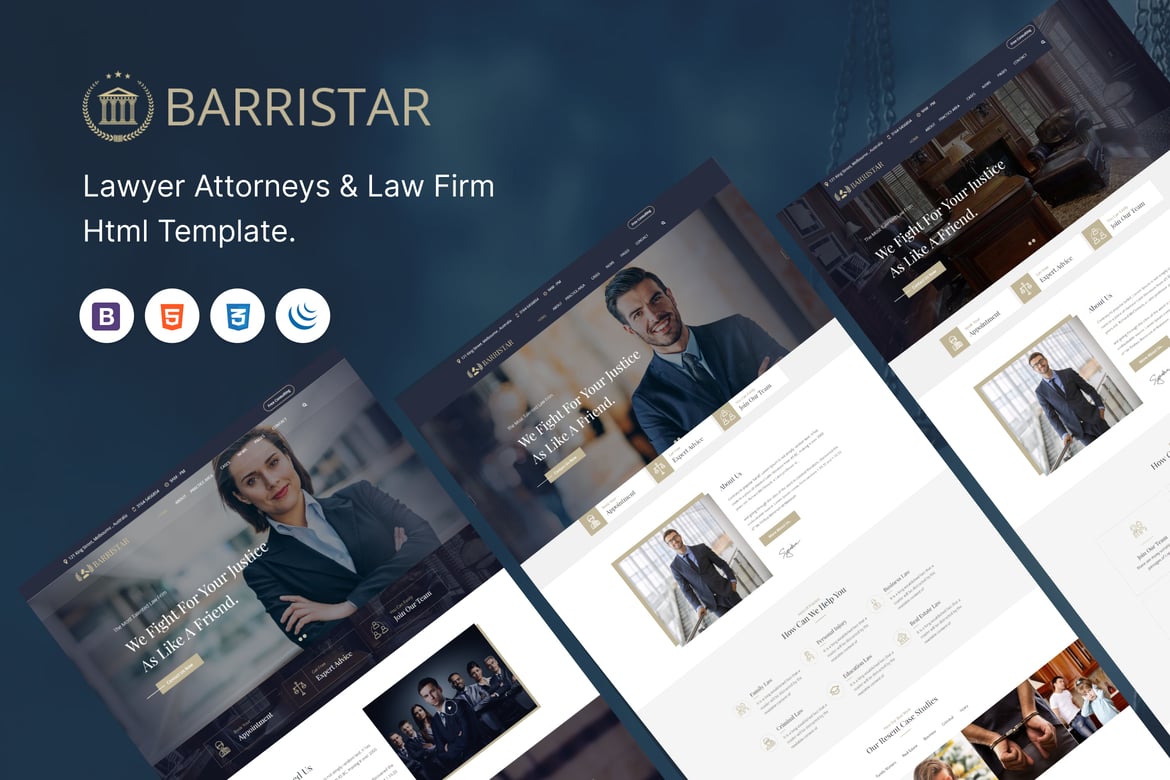 HTML-шаблон Barristar — Адвокаты, адвокаты и юристы