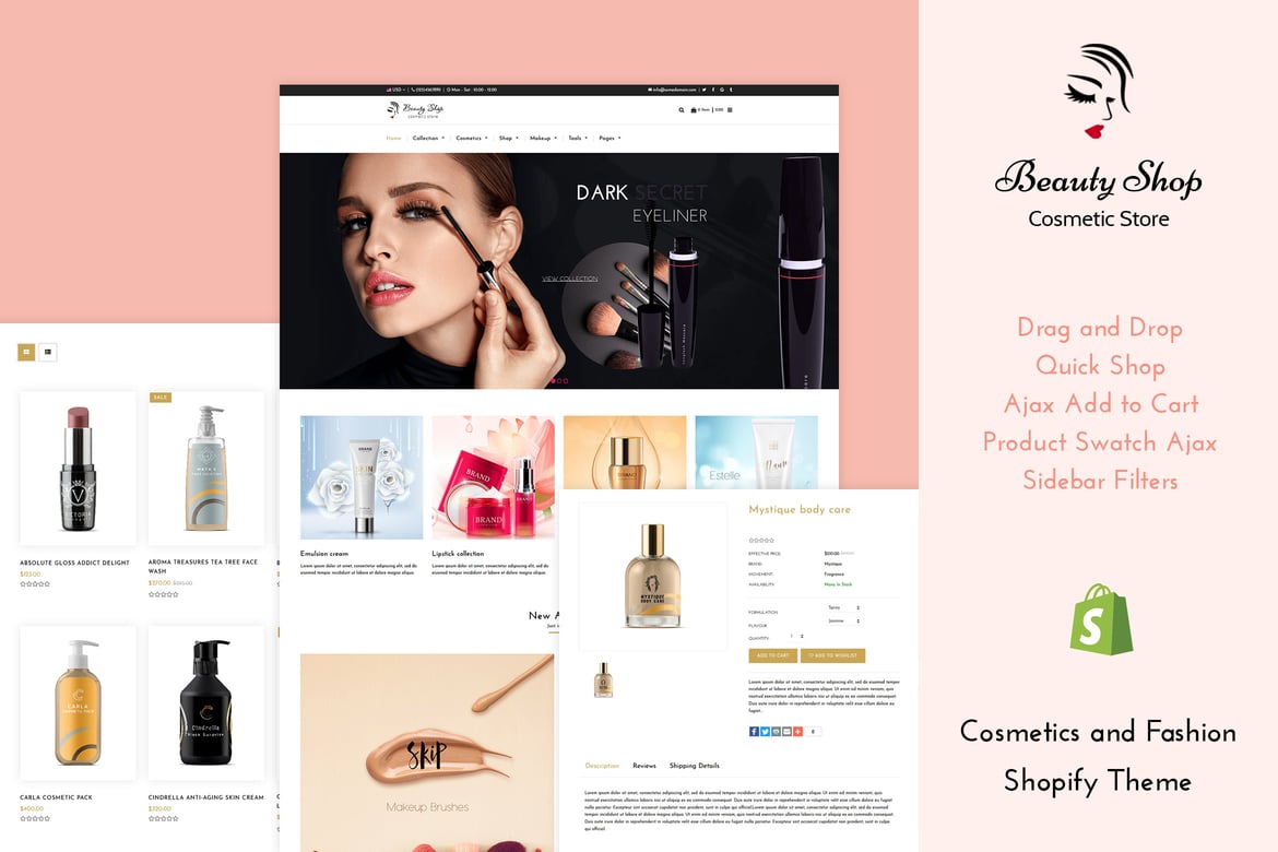 Магазин красоты - Косметика, мода Shopify Тема
