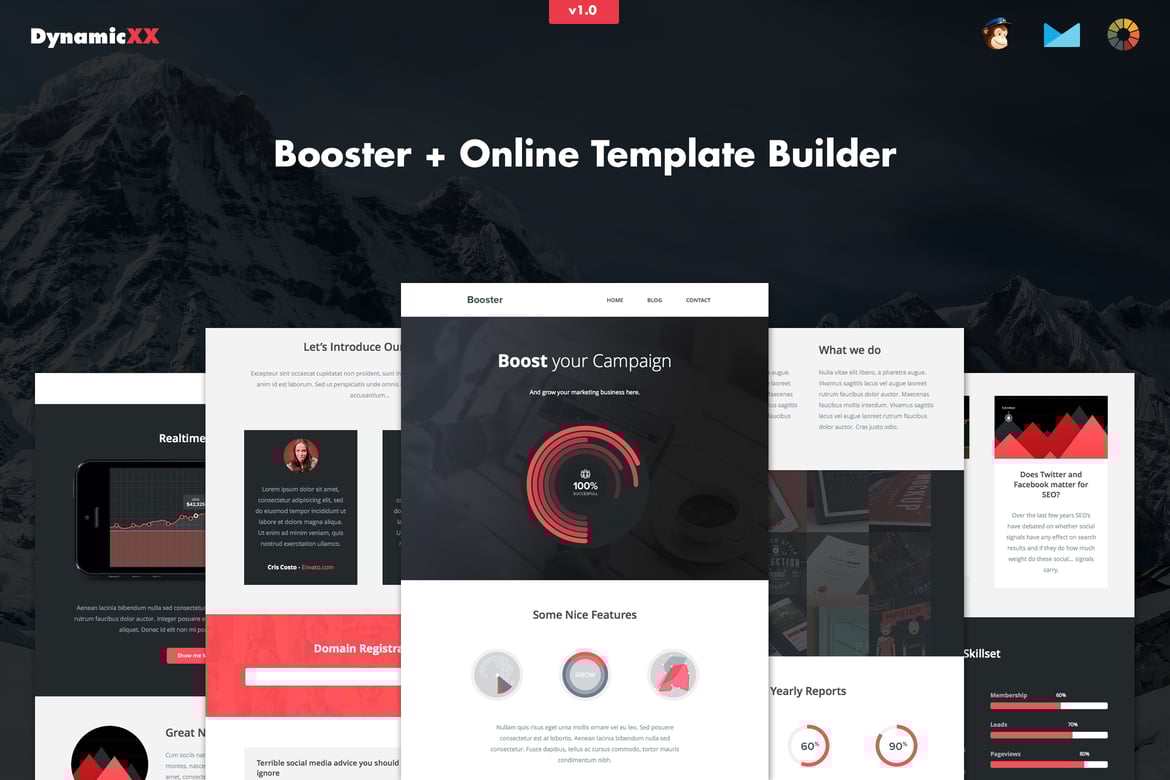 Booster - адаптивная креативная деловая электронная почта
