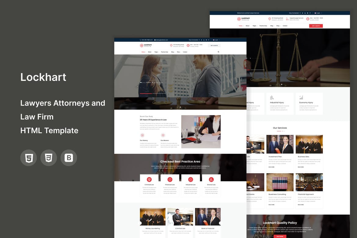 HTML-шаблон Lockhart для адвокатов и юридических фирм