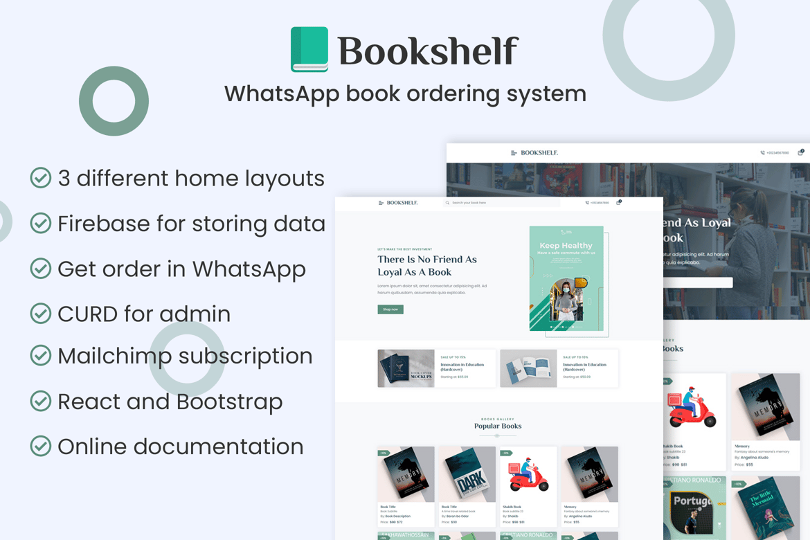 Книжная полка — система заказа книг WhatsApp