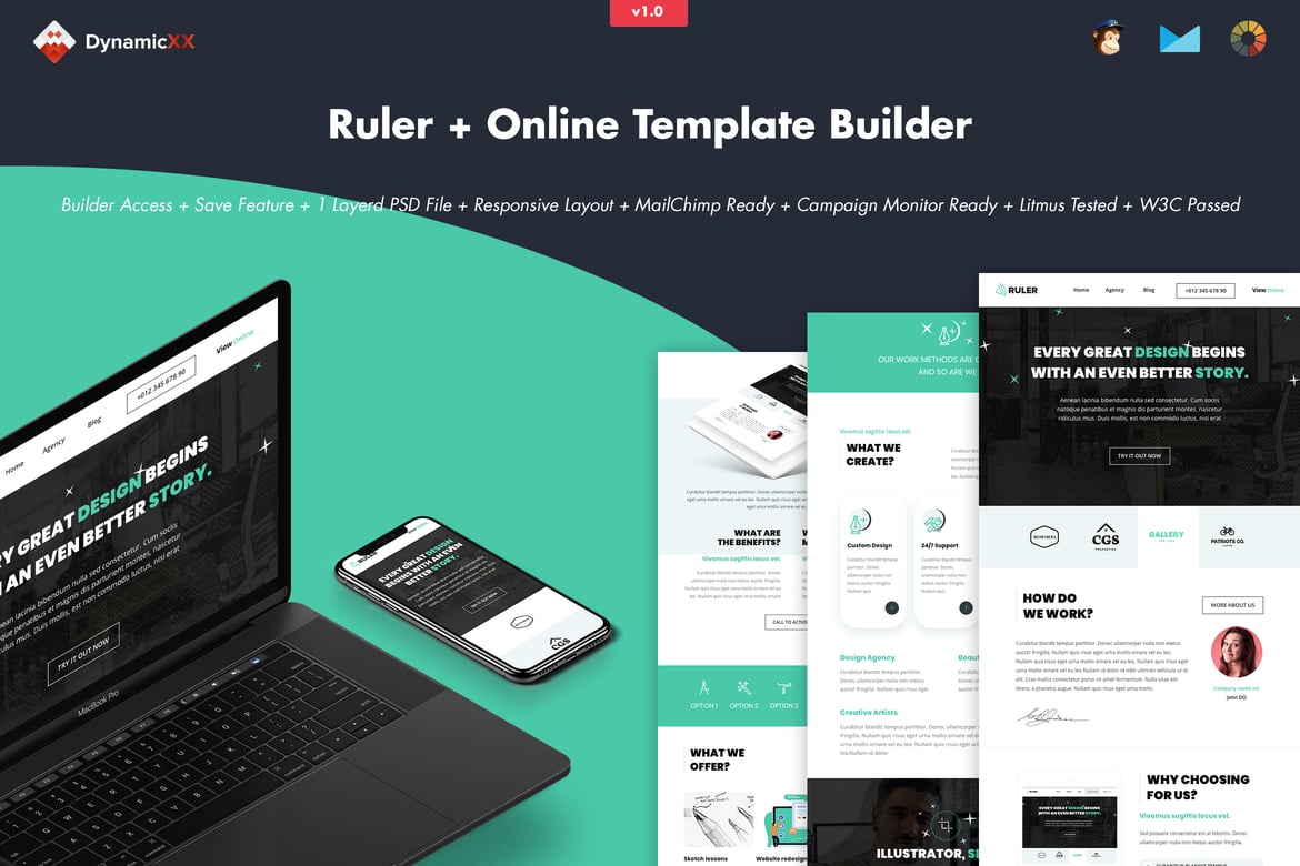 Ruler - Портфолио креативного агентства Email+ Builder