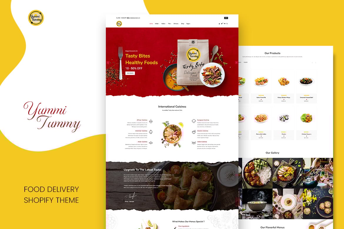 Yummi - тема Shopify для доставки еды