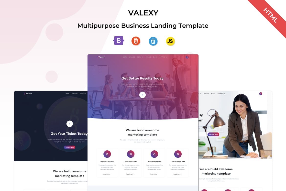 Шаблон лендинга Valexy - Bootstrap 5