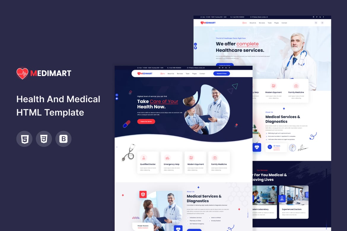 Medimart — HTML-шаблон для здравоохранения и медицины