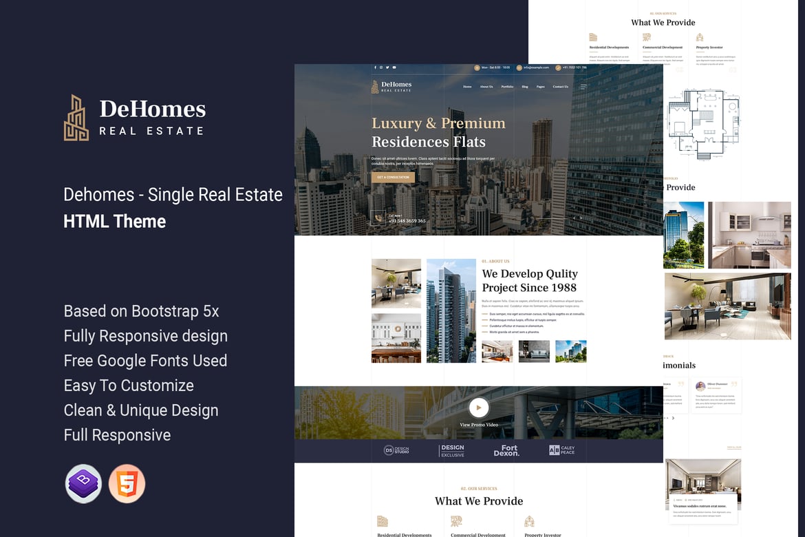 Dehomes - Шаблон HTML для одного объекта недвижимости