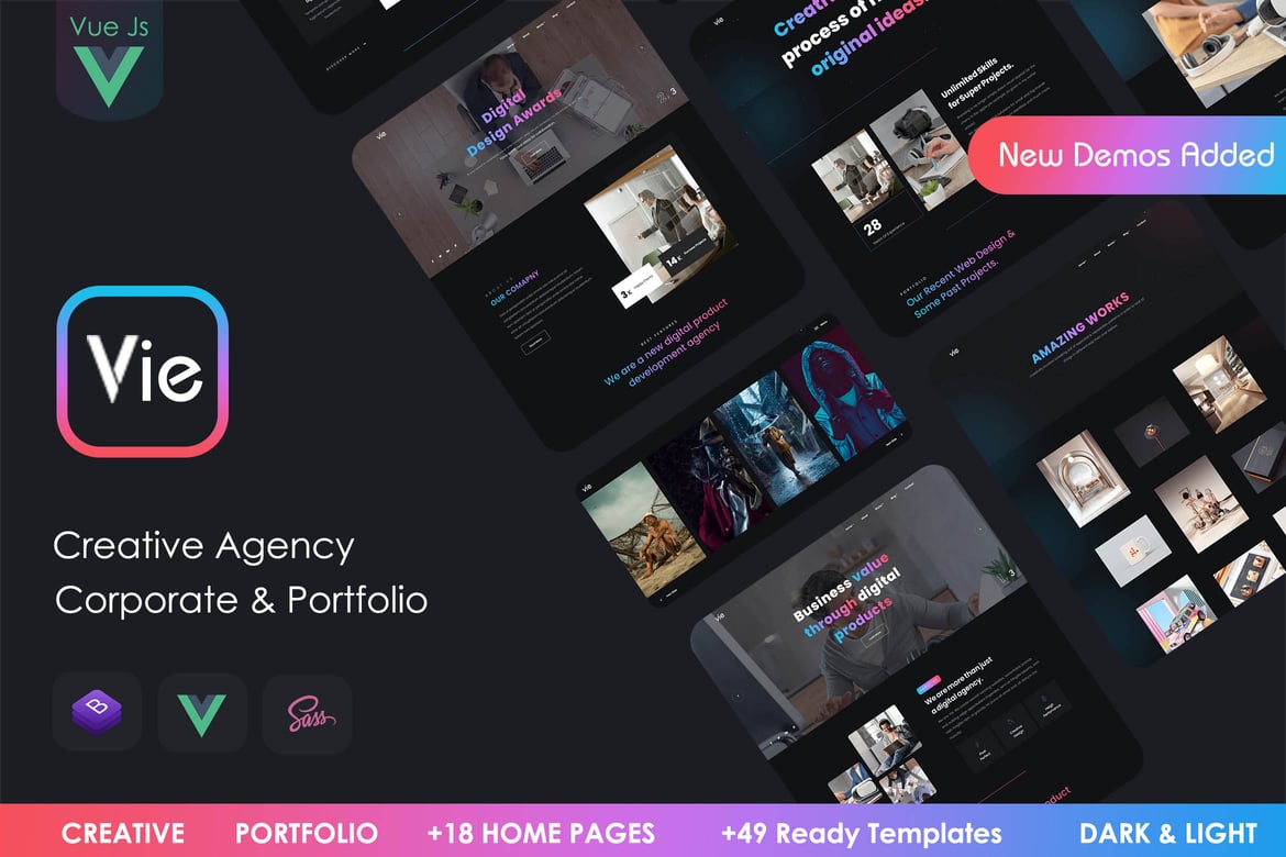 Vie - Шаблон креативного портфолио и Агентство Vue