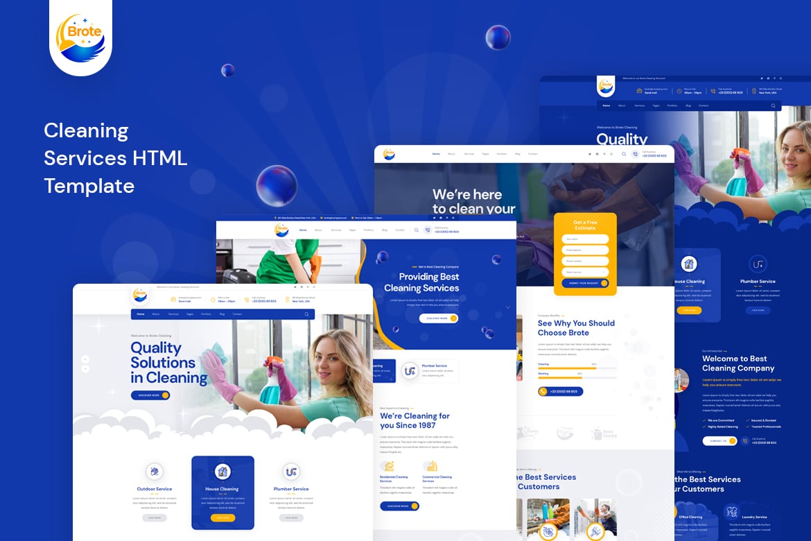 Brote - HTML-шаблон услуг по уборке