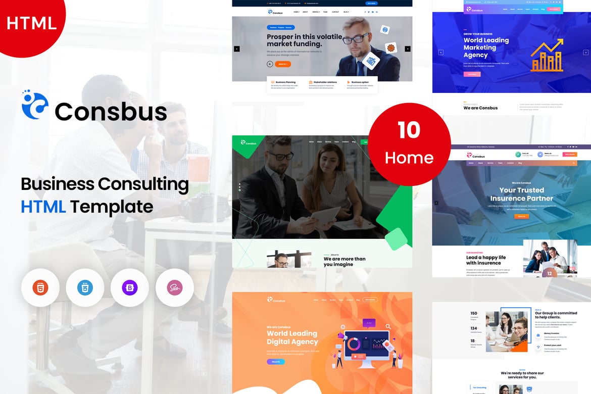 Consbus - одностраничный Шаблон