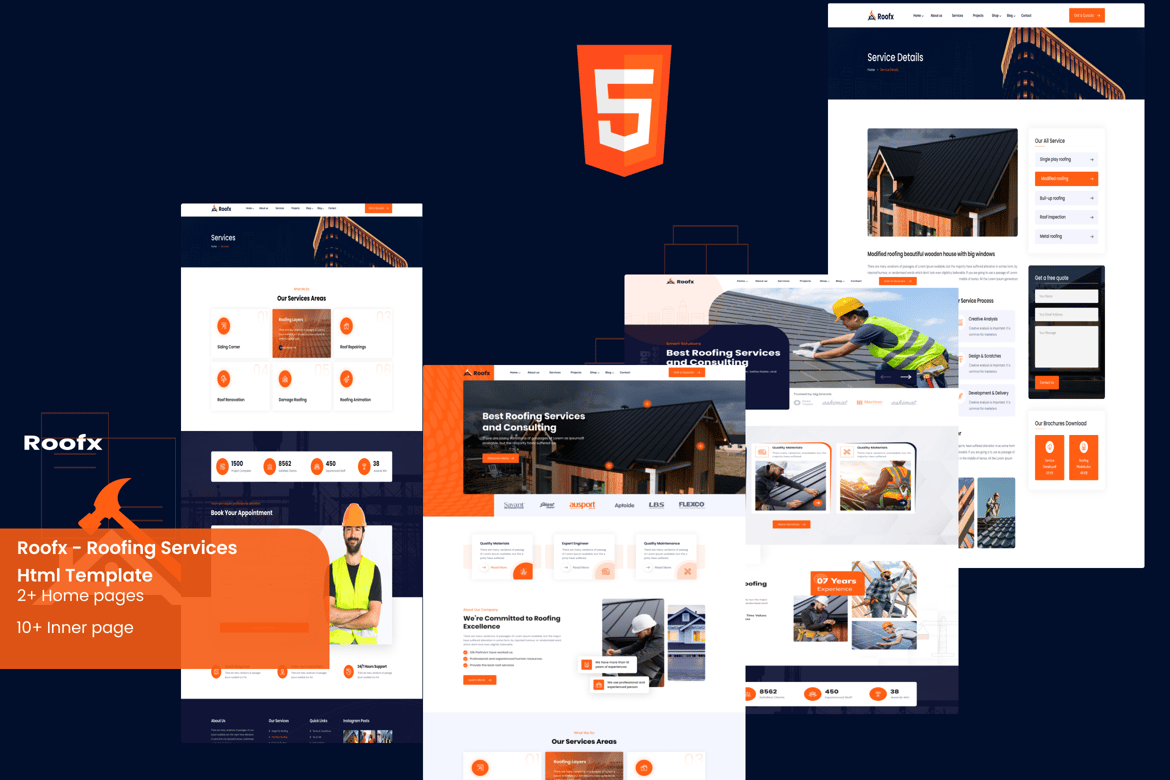 HTML-шаблон Roofx - кровельные услуги