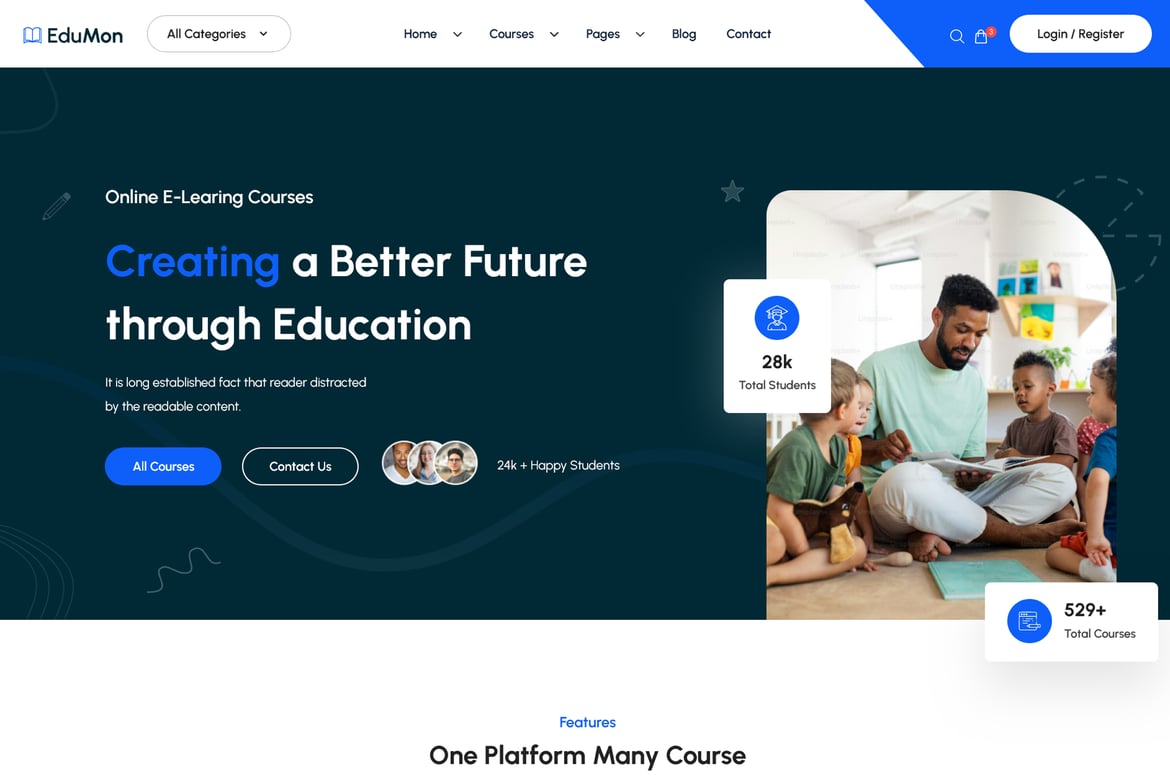 Edumon - Шаблон HTML для образовательных учреждений