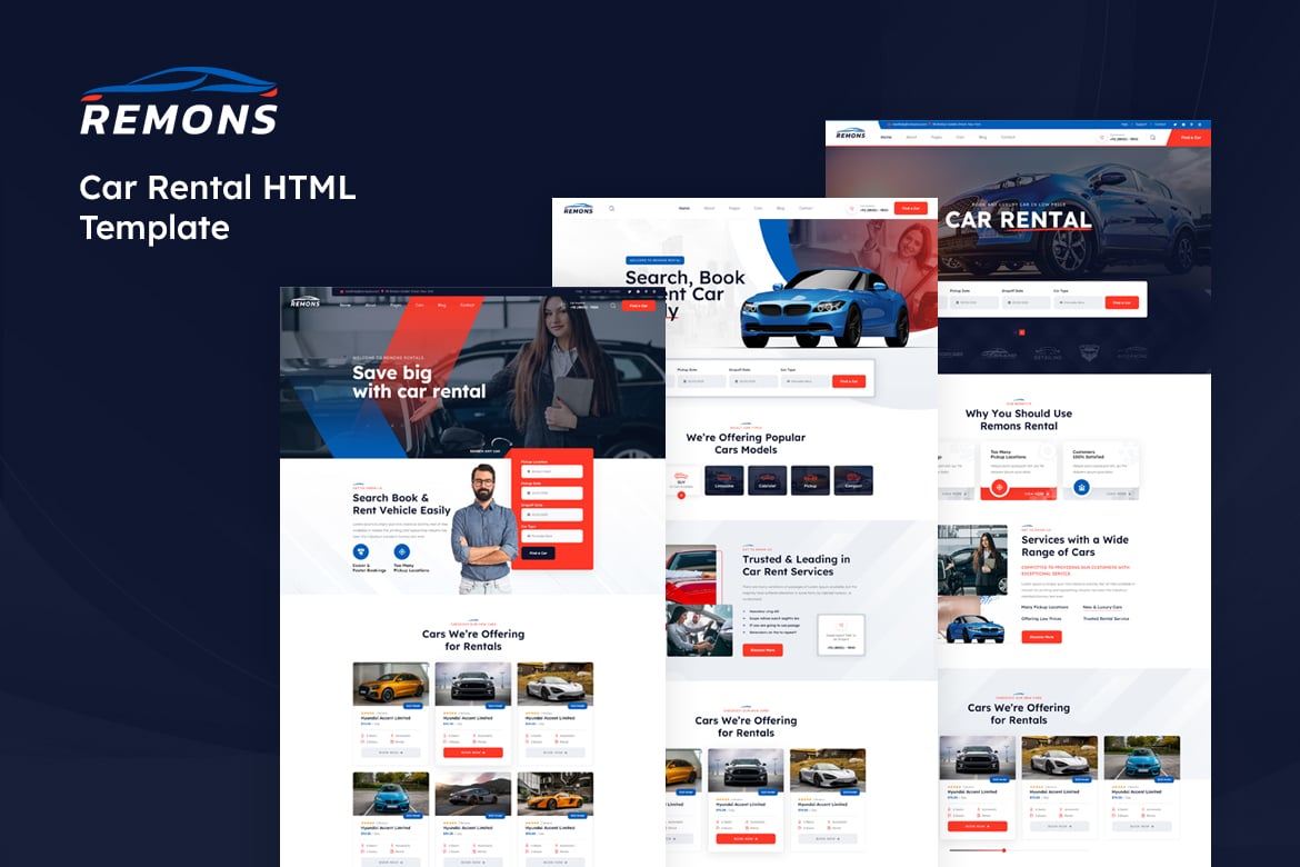 Remons - HTML-шаблон для аренды автомобилей