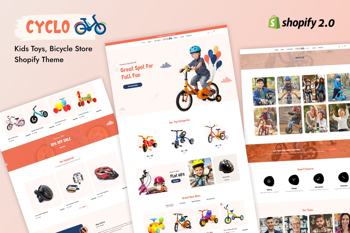 Cyclo - детские игрушки Shopify, тема для магазина велосипедов