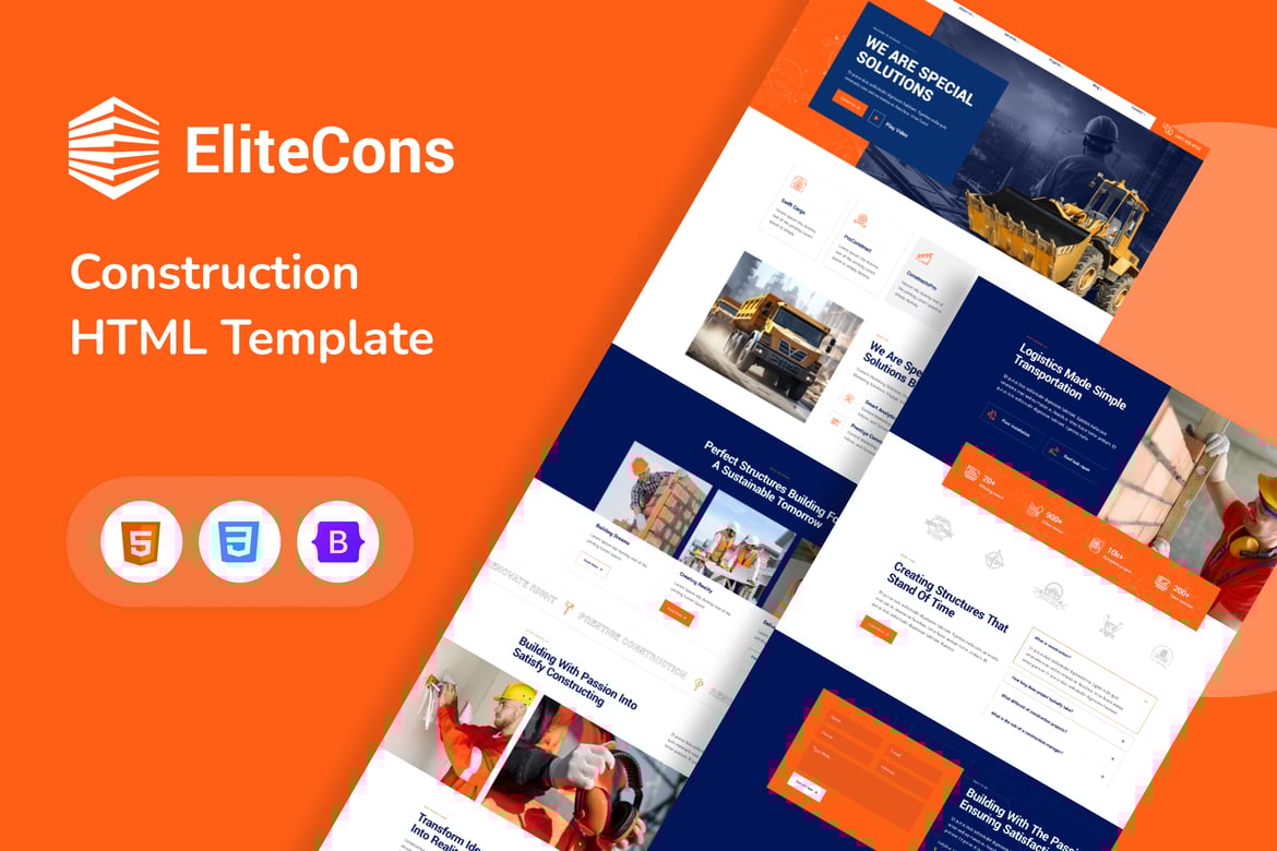 Elitecons - HTML-шаблон строительного здания