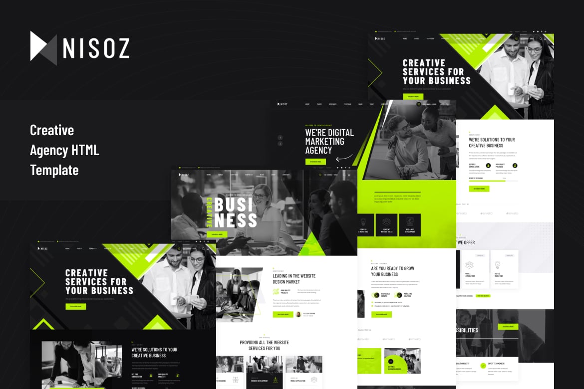 Nisoz - HTML-шаблон креативного агентства