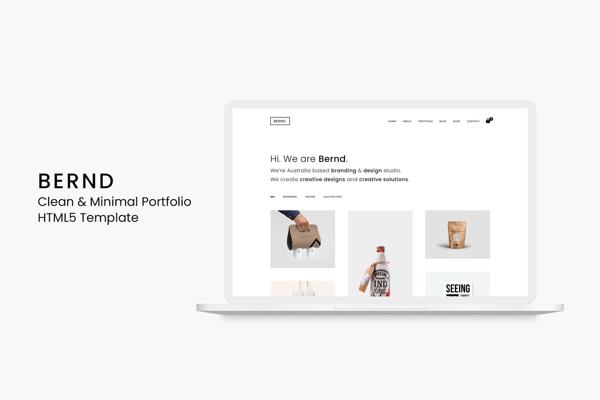 Bernd - чистый и минимальный HTML5-шаблон портфолио