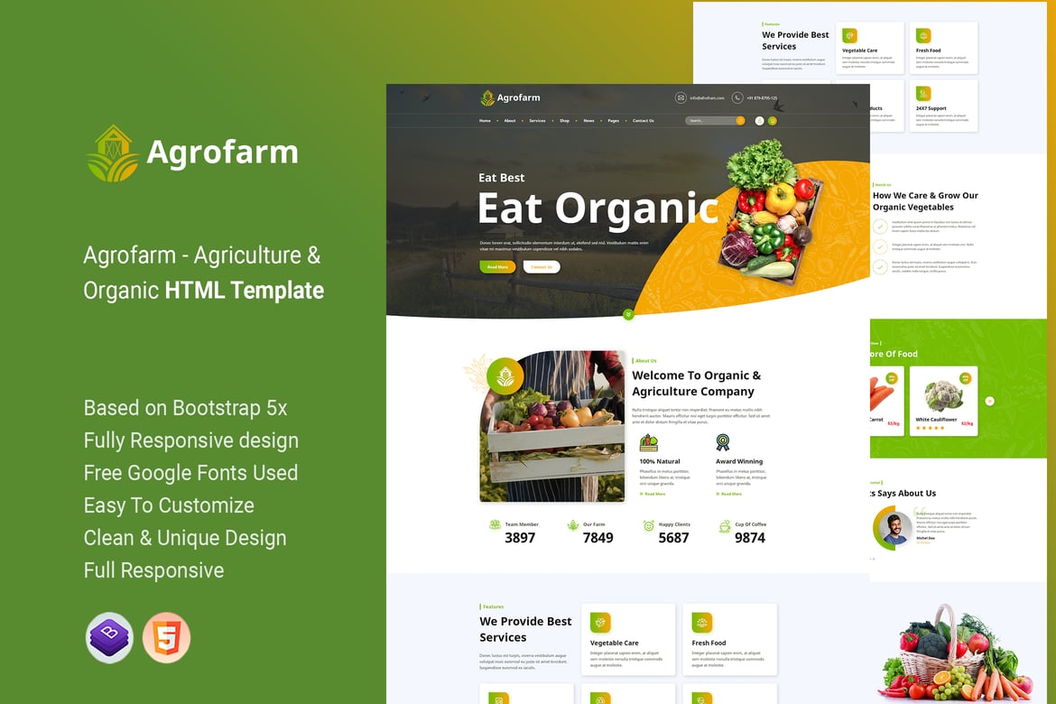 HTML-шаблон Agrofarm - Сельское хозяйство и органическая промышленность