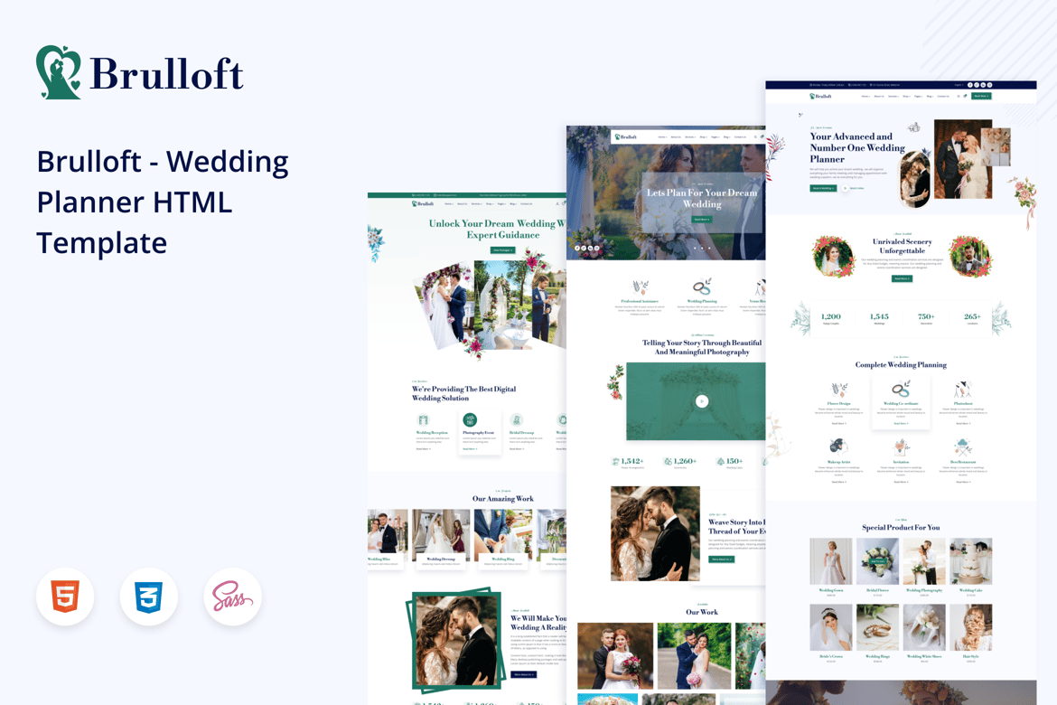 Brulloft — Шаблон HTML5 для свадебного планировщика