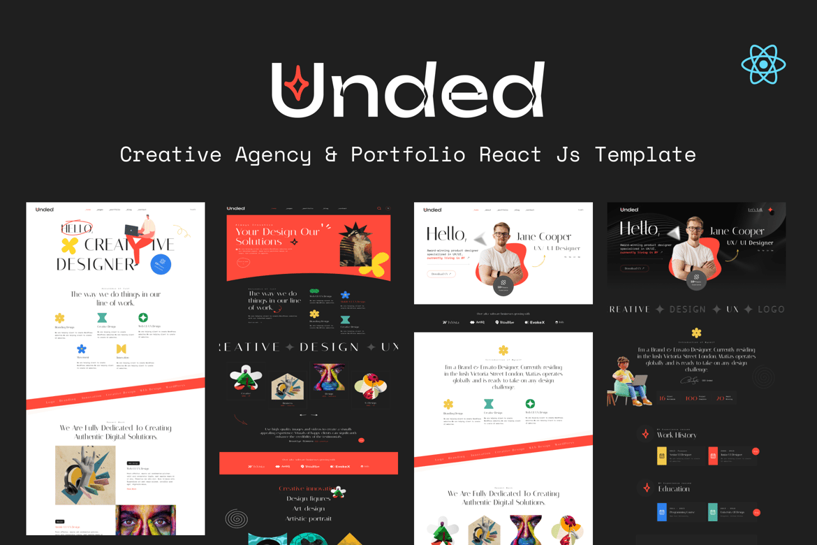 Unded - Шаблон React для креативного агентства и портфолио