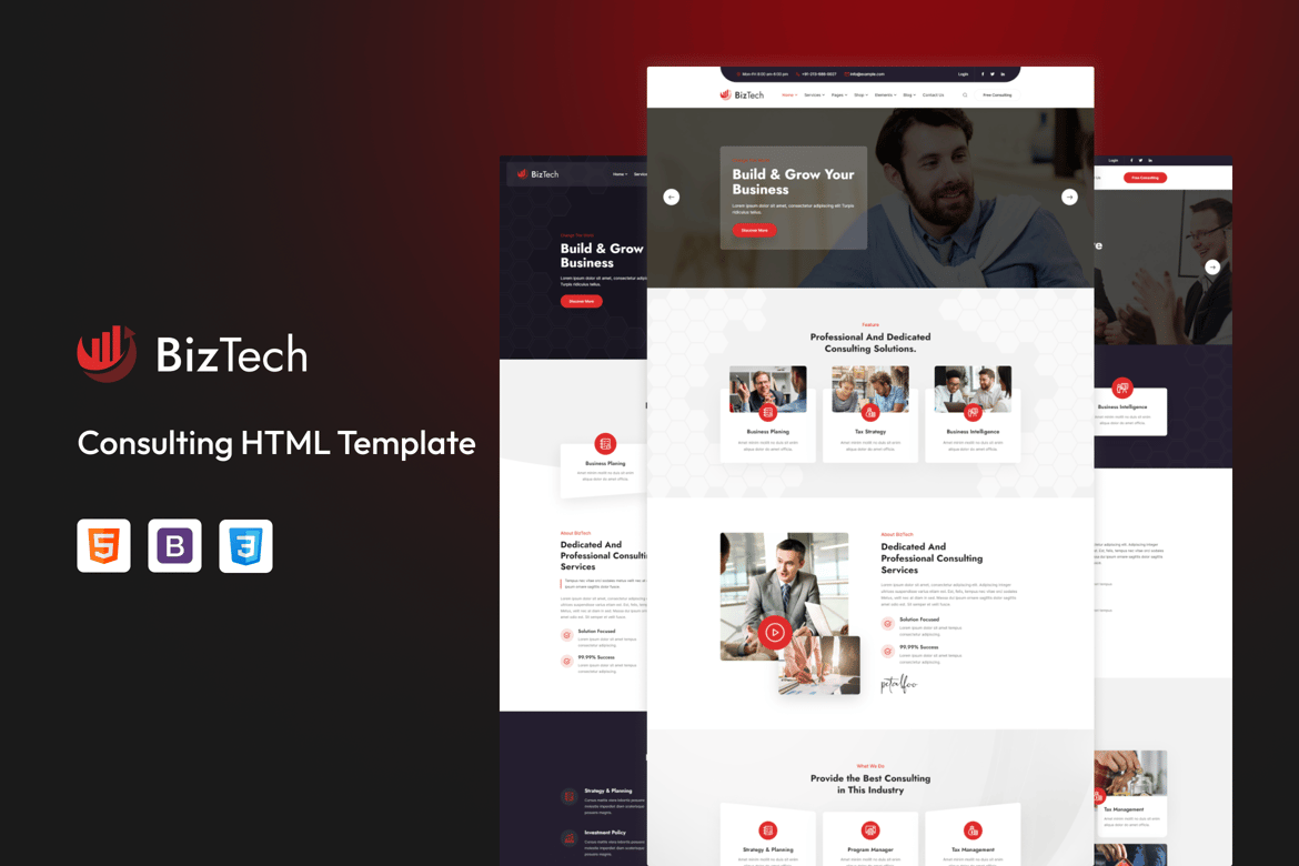 Biztech - HTML-шаблон для консалтинга