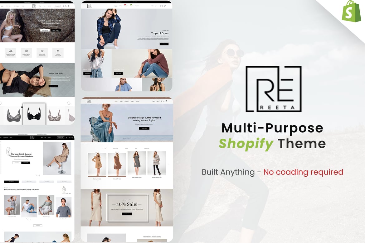 Reeta - 10 демоверсий многоцелевой темы Shopify 2.0