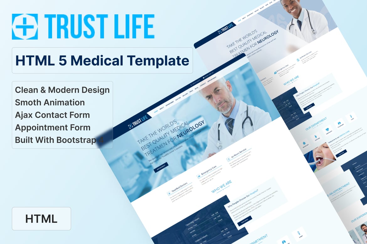 Trustlife - целевая страница по медицине и здравоохранению