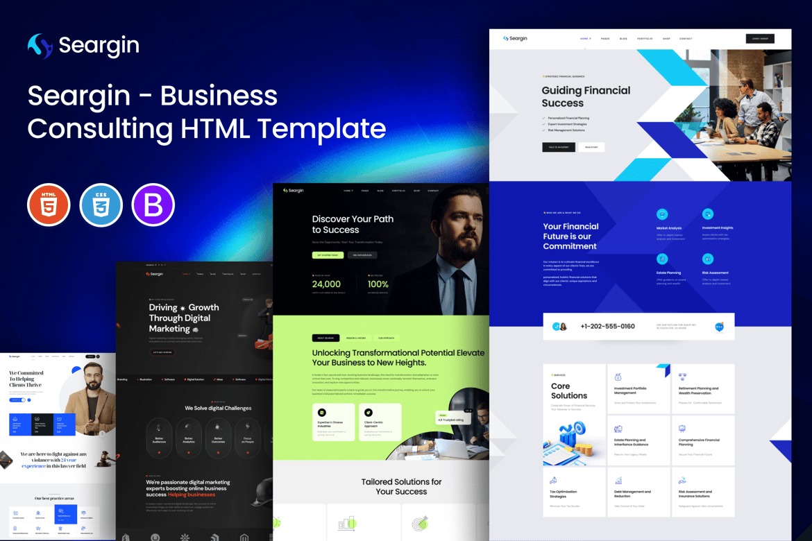 Seargin - HTML-шаблон для бизнес-консалтинга