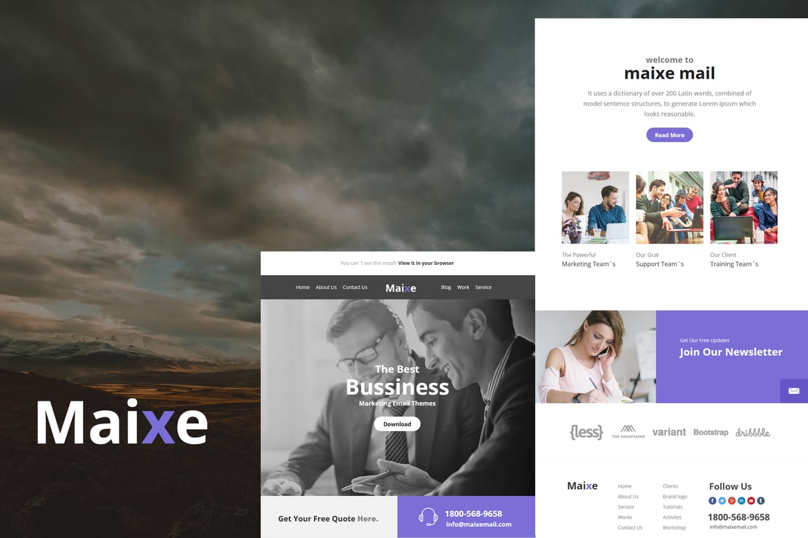 Maixe Mail - Адаптивный шаблон электронной почты