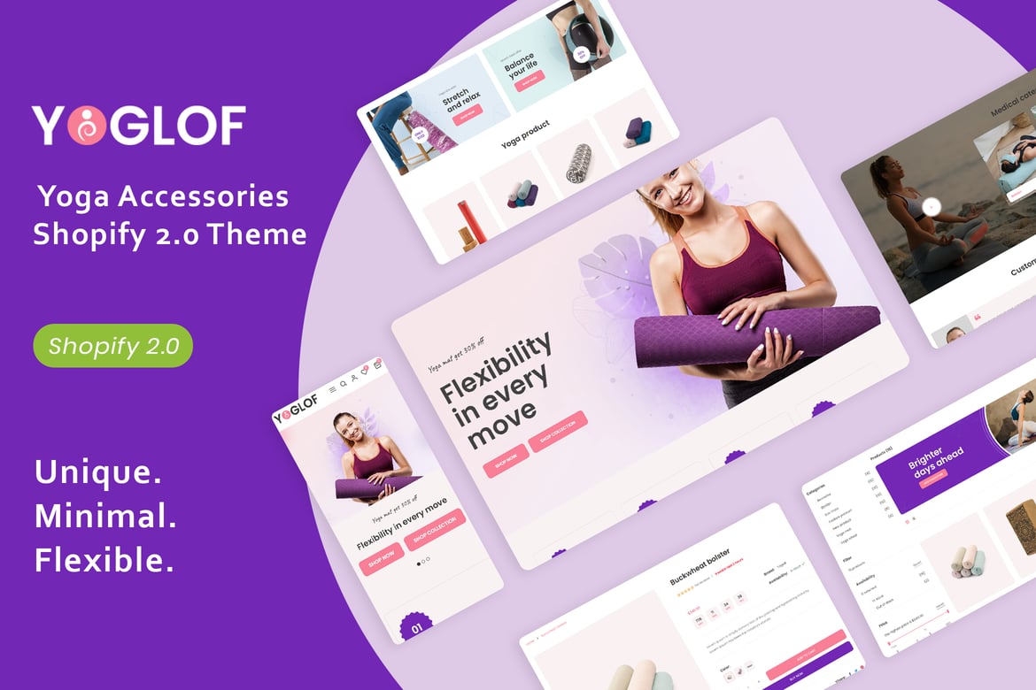 Yogolf - тема Shopify 2.0 для аксессуаров для йоги