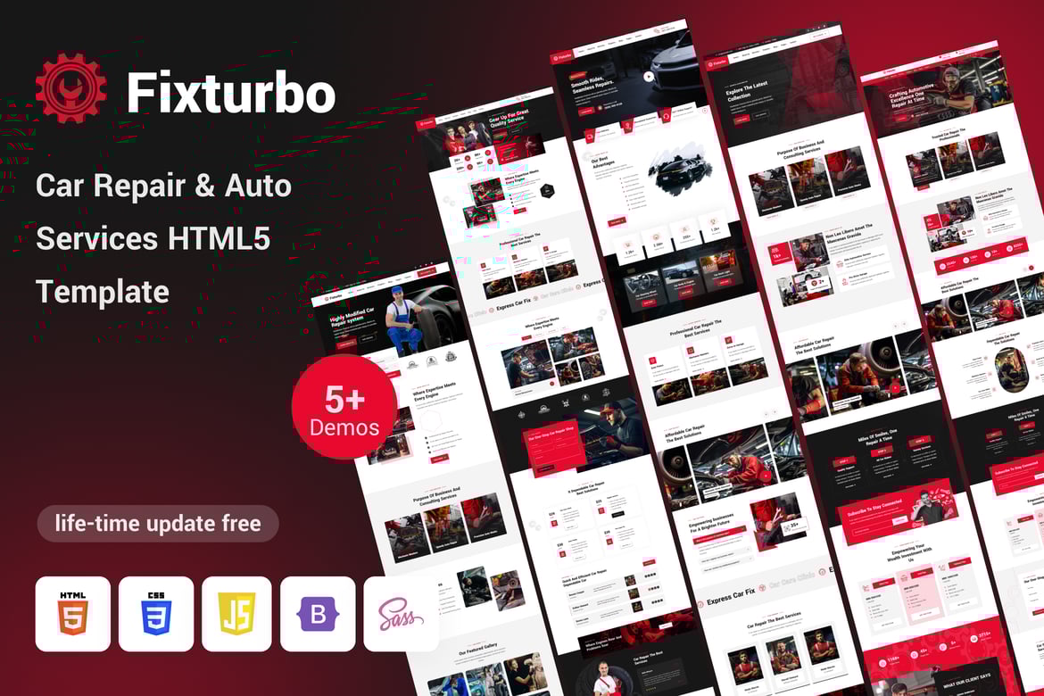 Fixturbo - ремонт автомобилей и автоуслуги HTML5