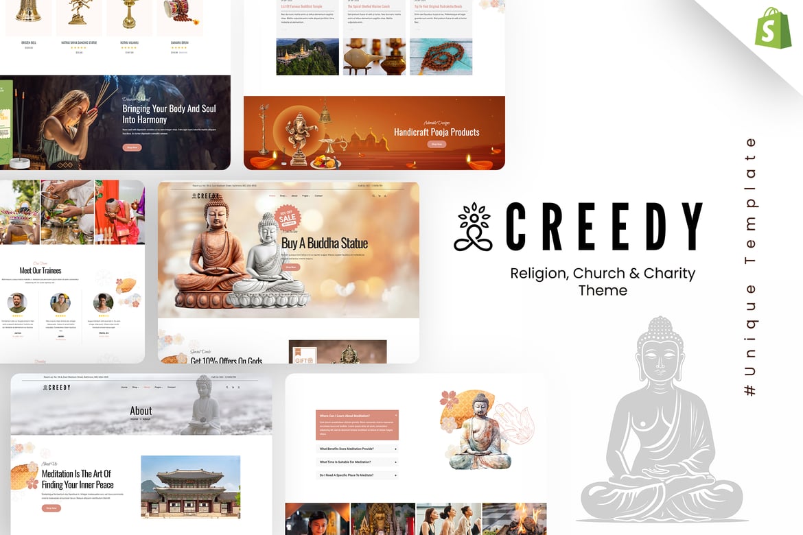 Creedy - тема Shopify о религии, церкви и благотворительности