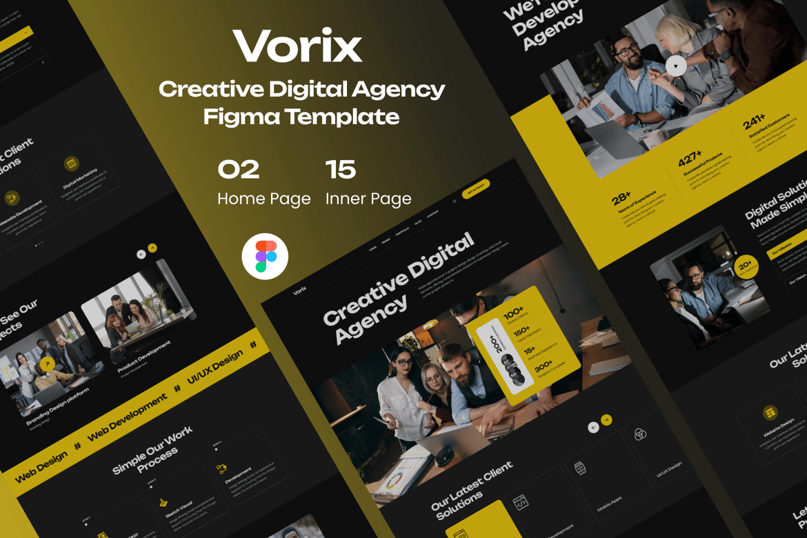 Vorix - Шаблон креативного цифрового агентства Figma