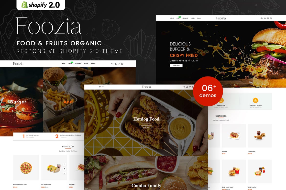 Foozia - Тема Shopify 2.0 для ресторанов быстрого питания и ресторанов