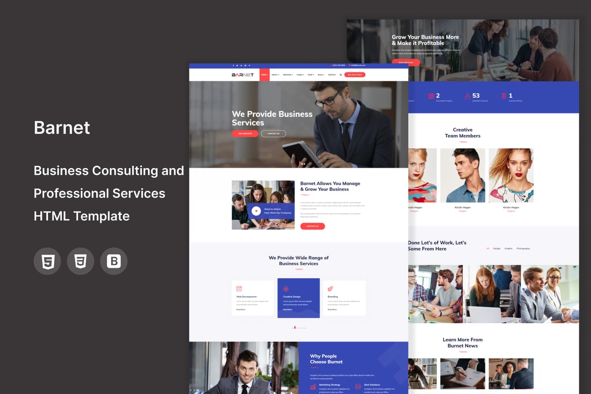 Шаблон HTML для консультантов и профессионалов Barnet